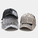 Retro Newspaper Pattern Baseball Cap