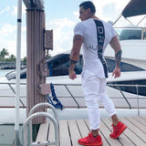 Gym Workout Patchwork Curved Hem T-Shirt