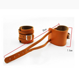 Leather Weightlifting Wristbands (1 Pair) Orange Dimensions