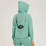 Hooded Open Back Sport Crop Top