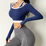 Fake Two Layer Sports Top Blue
