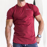 Bodybuilding Training Curved Hem Skinny T Shirt