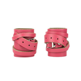 Leather Weightlifting Wristbands (1 Pair) PiNK