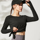 Loose Yoga Fitness Thumb Hole Top Black