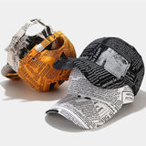 Retro Newspaper Pattern Baseball Cap