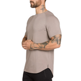 Muscle Summer Long Curved Hem T-shirt