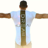 Gym Workout Patchwork Curved Hem T-Shirt