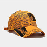 Retro Newspaper Pattern Baseball Cap