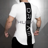 Gym Workout Patchwork Curved Hem T-Shirt