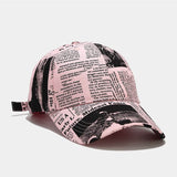 Retro Newspaper Pattern Baseball Cap