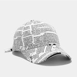 Retro Newspaper Pattern Baseball Cap