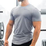 Bodybuilding Training Curved Hem Skinny T Shirt