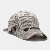 Retro Newspaper Pattern Baseball Cap