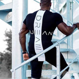Gym Workout Patchwork Curved Hem T-Shirt