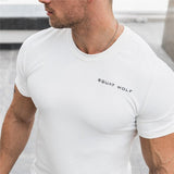 Bodybuilding Training Curved Hem Skinny T Shirt