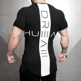 Gym Workout Patchwork Curved Hem T-Shirt