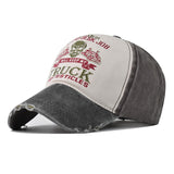 Washed Cotton Funny Trucking Baseball Cap Grey gray