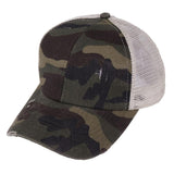 Ponytail Tennis Washed Distressed Cap Camoflauge