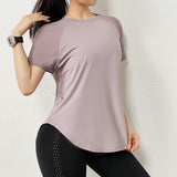 Summer Breathable Quick Dry Yoga T-Shirt Purple