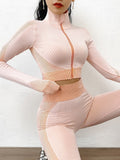 Autumn Thumb Hole Fitness Crop Top