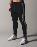 Skinny Gym Running Patchwork Pants Black
