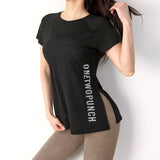 Loose Fit O-Neck Yoga Workout T-shirt Black