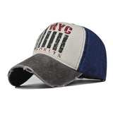 NYC Retro Distressed Baseball Trucker Cap Navy Blue