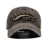 100% Washed Denim Baseball Snapback Unisex Cap Brown Front Fiew