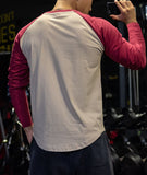 Patchwork Curved Hem Bodybuilding T-shirt