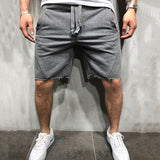 Solid Colour Ripped Weightlifting Shorts