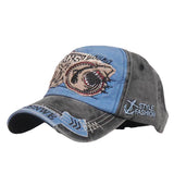 Embroidered Sharks Unisex Fishing Baseball Cap Sky Blue