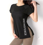 Loose Fit O-Neck Yoga Workout T-shirt Black
