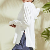Hooded Loose Fit Training Running T-Shirt White