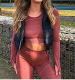 Woman wearing Seamless Yoga Power Set