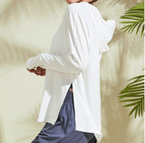 Hooded Loose Fit Training Running T-Shirt White