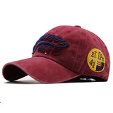 100% Washed Denim Baseball Snapback Unisex Cap Wine Red