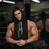 Summer Mesh Breathable Hooded Tanks Top Black