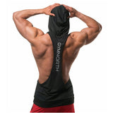 Summer Mesh Breathable Hooded Tanks Top Black