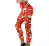 Christmas Elk Yoga Leggings Pampas Fox Fitness