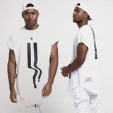 Cotton Bodybuilding Fitness Curved Hem T-shirt