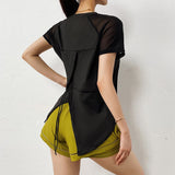 Summer Breathable Quick Dry Yoga T-Shirt Black
