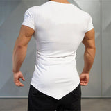 Summer Fitness Oblique V Neck Cotton T-shirt