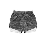 Camo Running Double-Layer Shorts Black Camouflage