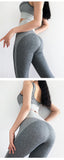 Seamless Leggings+Sport Bra Yoga Set (2pcs) Gray