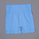 Trendy Seamless Yoga Fitness Shorts Blue