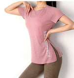 Loose Fit O-Neck Yoga Workout T-shirt Pink