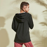 Hooded Loose Fit Training Running T-Shirt Black