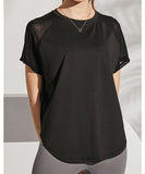 Summer Breathable Quick Dry Yoga T-Shirt Black