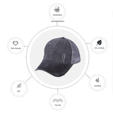 Ponytail Tennis Washed Distressed Cap Features