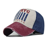 NYC Retro Distressed Baseball Trucker Cap Red visor